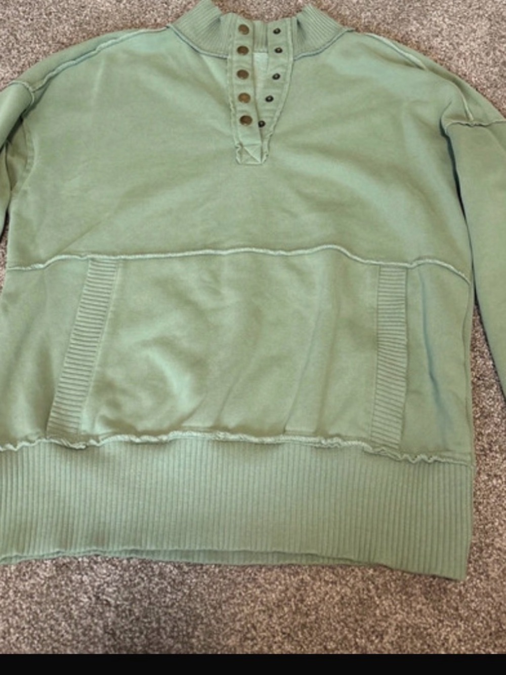 Men's Mint Green Henley Pullover Sweater